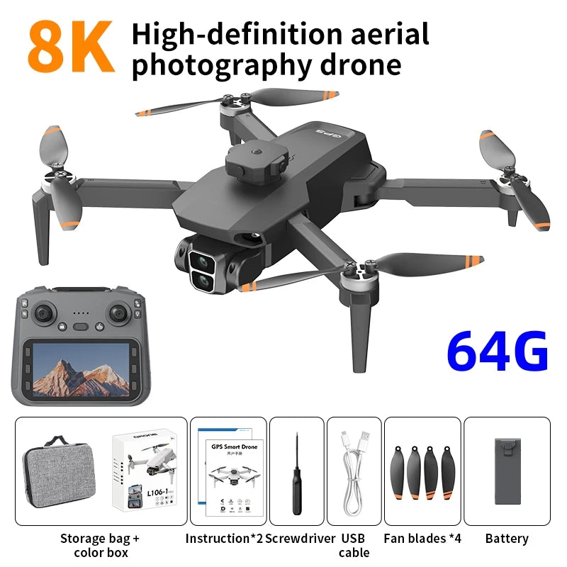 8K Professional HD Dual Camera Screen Control L600-1 PRO GPS Drone
