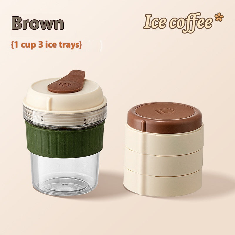 500ML Iced Brew Coffee Cup With Ice Cube Tray - Sheiloo