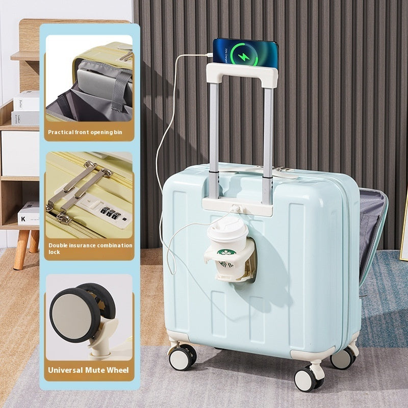 Multi-functional 18-inch Full-opening Luggage With Stand - Sheiloo