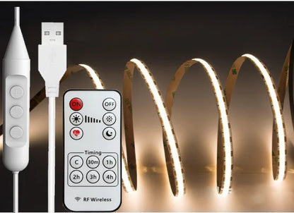 Remote Control DC5V USB COB LED Light Strip 