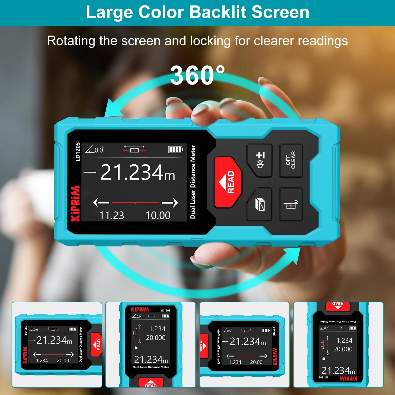 Distance Meter Rechargeable Bilateral Laser 