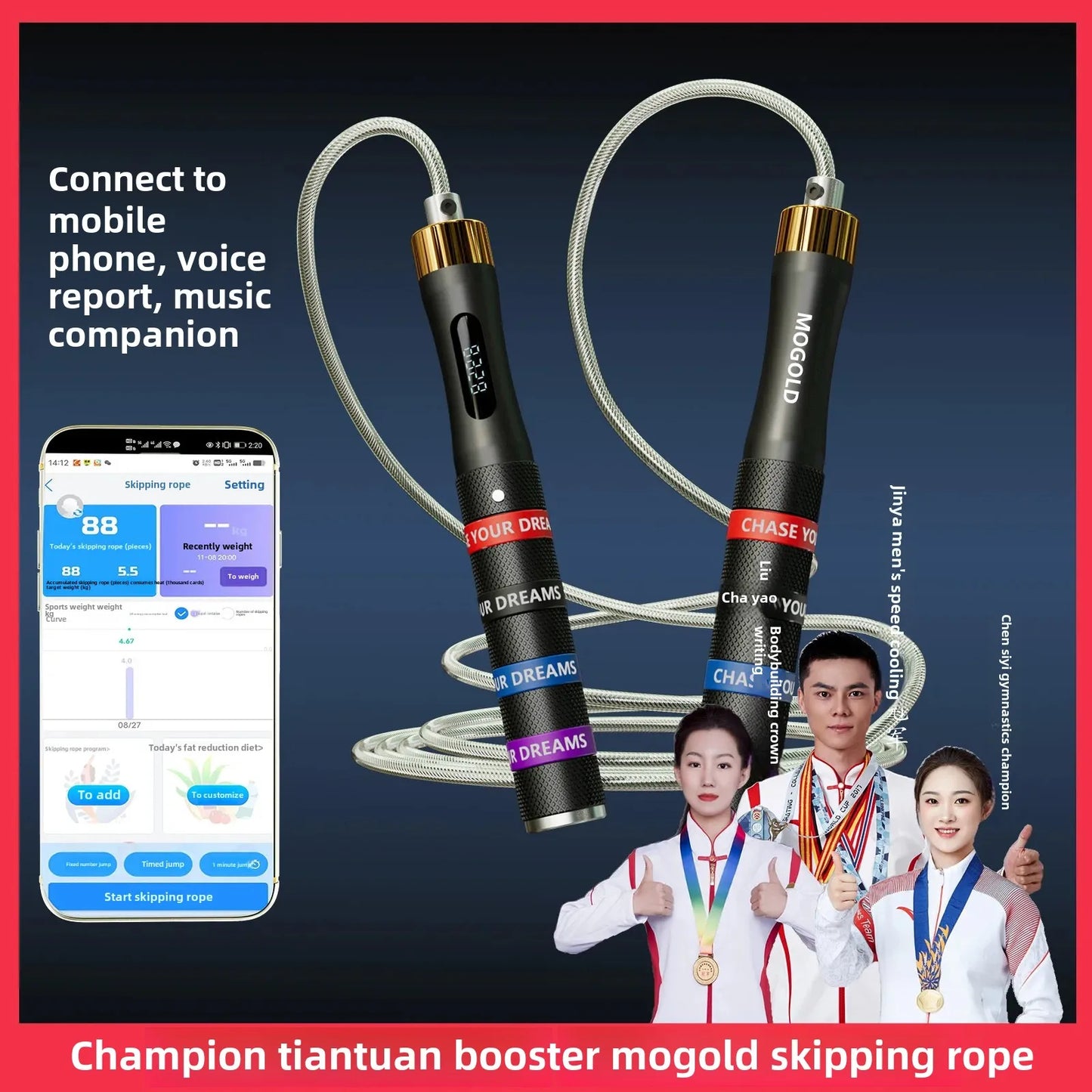 Bluetooth Counting Card Buckle Bearing Jump Rope