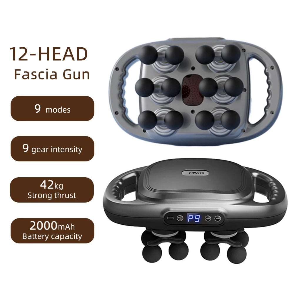 12-Head Fascia Gun High-Frequency Vibration Body Massager