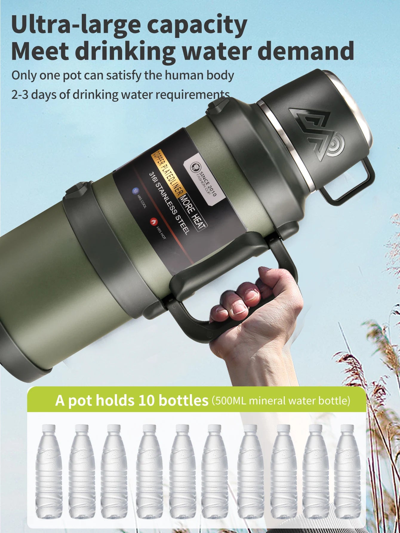 Stainless Steel Thermos, Suitable for Travel