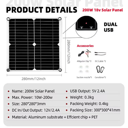 200W 5V Car Solar Power Bank System