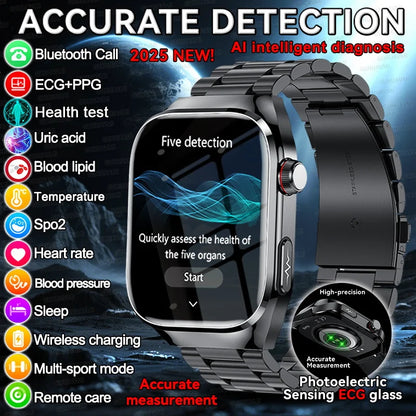 Men ECG+PPG Blood Pressure Blood Oxygen Bluetooth Call Health Smart watchs