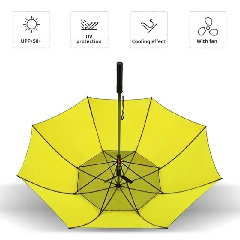Sunshade UV Protection Cooling Fan Umbrella 