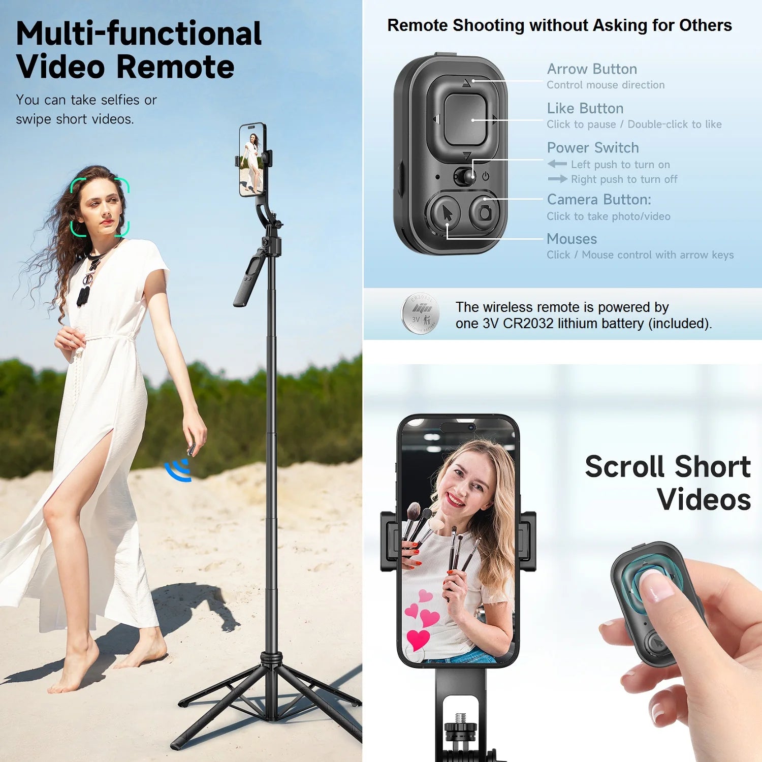 Extendable Auto Face Tracking  360° Rotation Tripod 