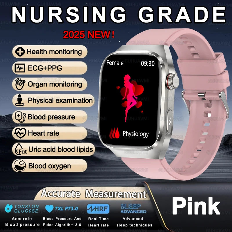 Men ECG+PPG Blood Pressure Blood Oxygen Bluetooth Call Health Smart watchs