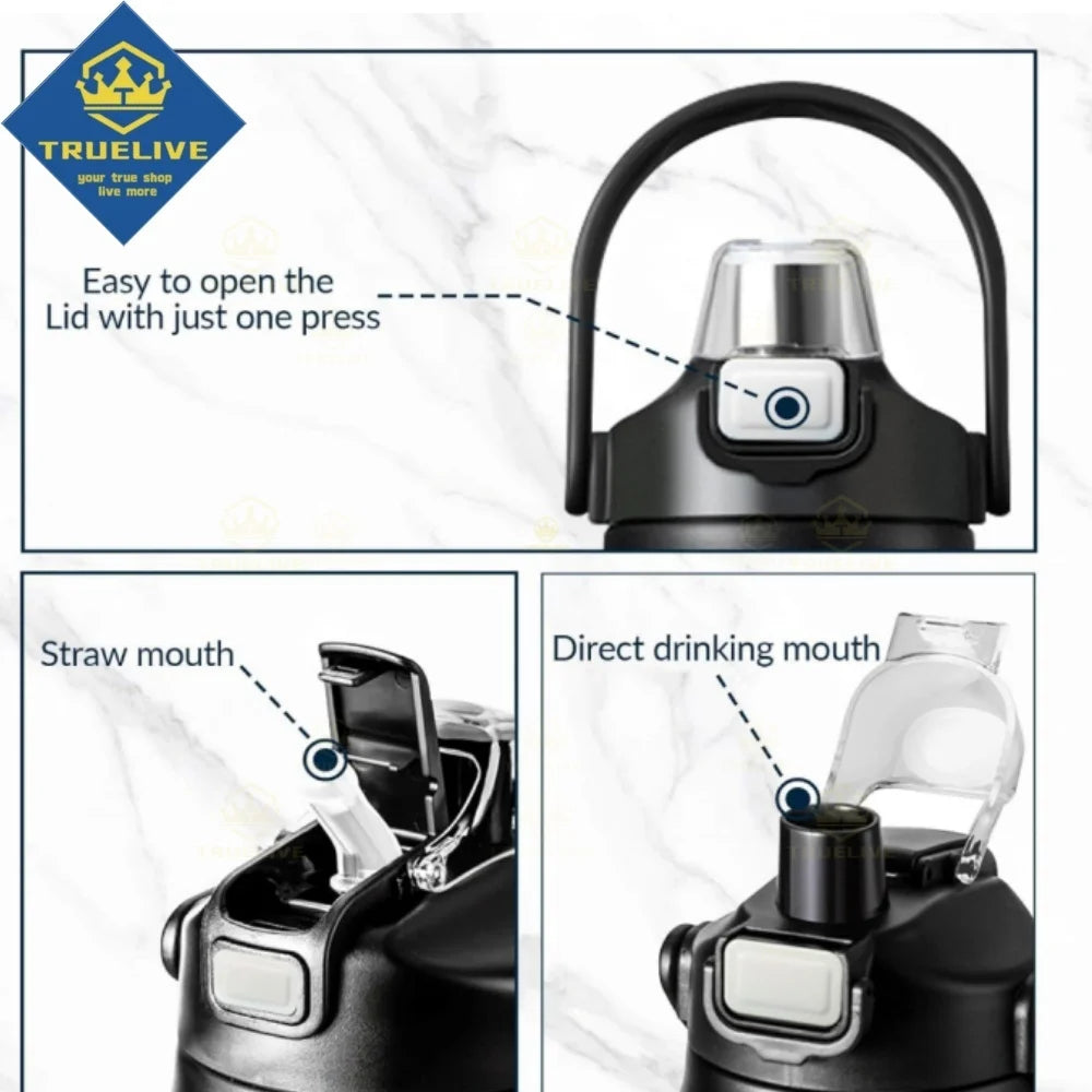 Stainless Steel Thermal Portable Thermos with Straw