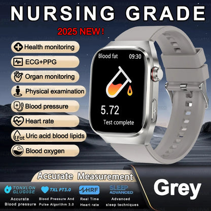 Men ECG+PPG Blood Pressure Blood Oxygen Bluetooth Call Health Smart watchs