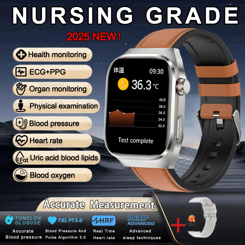 Men ECG+PPG Blood Pressure Blood Oxygen Bluetooth Call Health Smart watchs