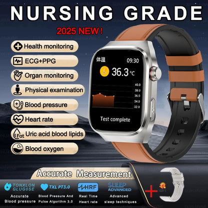 Men ECG+PPG Blood Pressure Blood Oxygen Bluetooth Call Health Smart watchs
