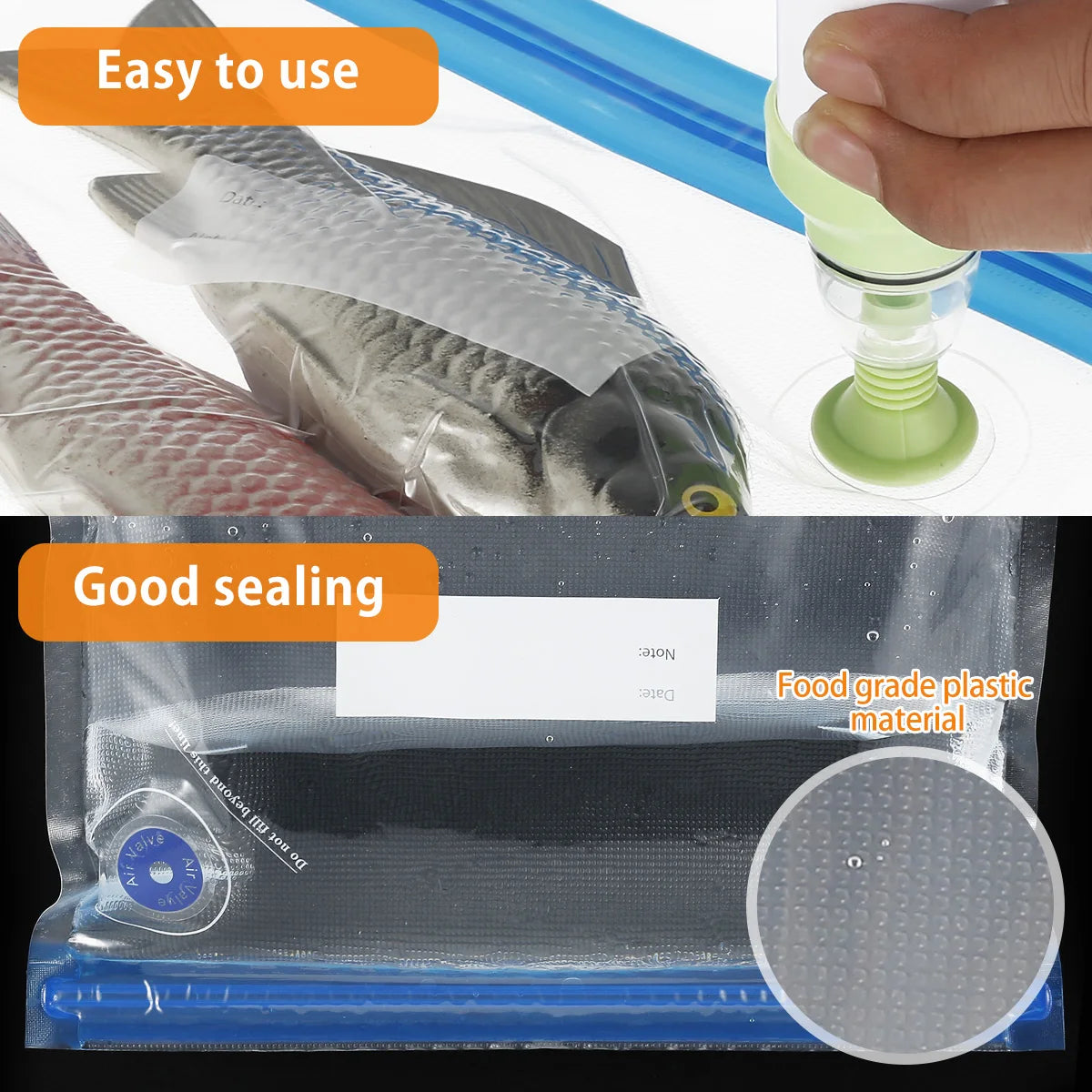 20Pcs Vacuum Reusable  Food Storage Bag