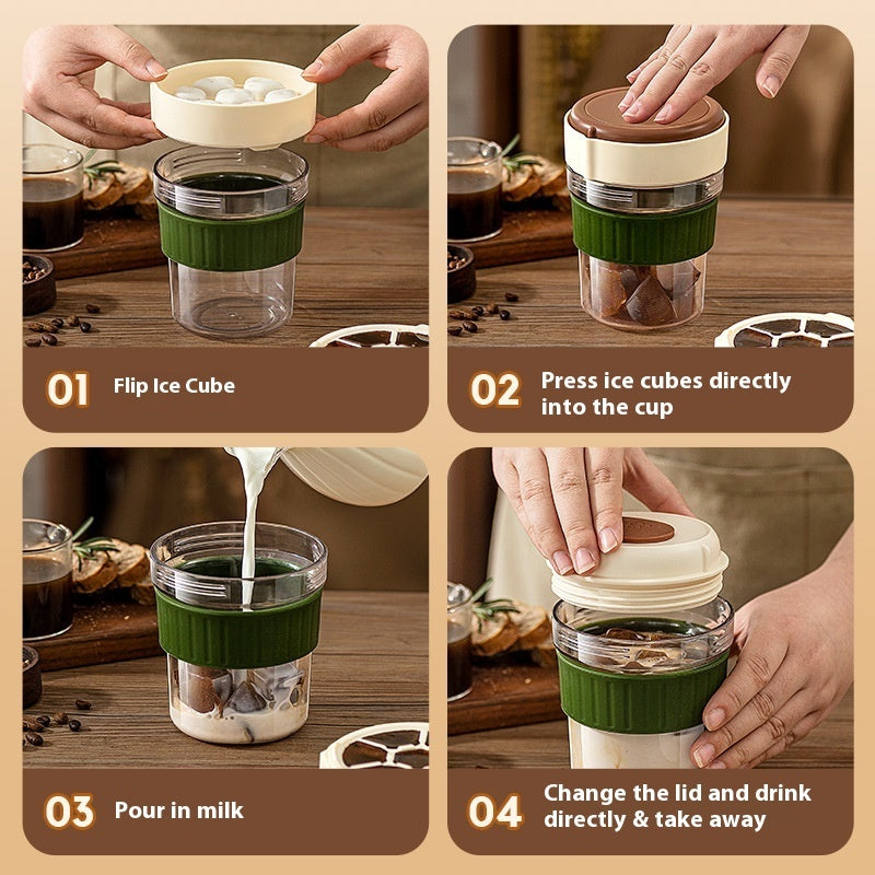 500ML Iced Brew Coffee Cup With Ice Cube Tray - Sheiloo