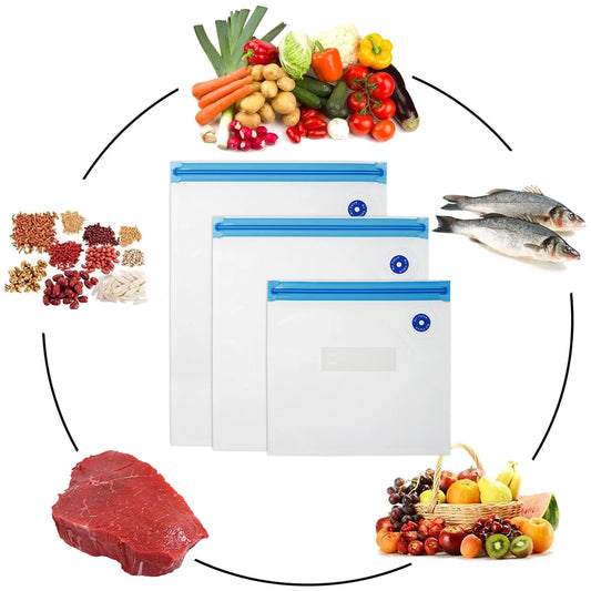 20Pcs Vacuum Reusable  Food Storage Bag