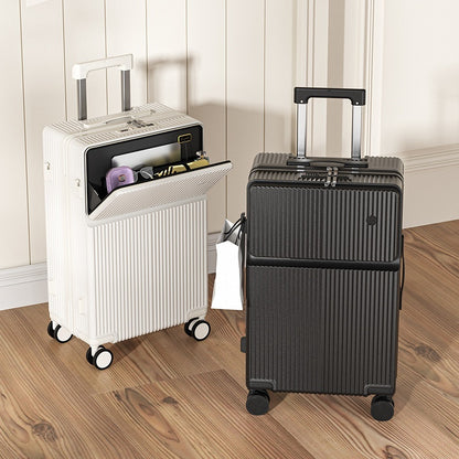 Multifunctional Front Opening Luggage With Cup Holder - Sheiloo