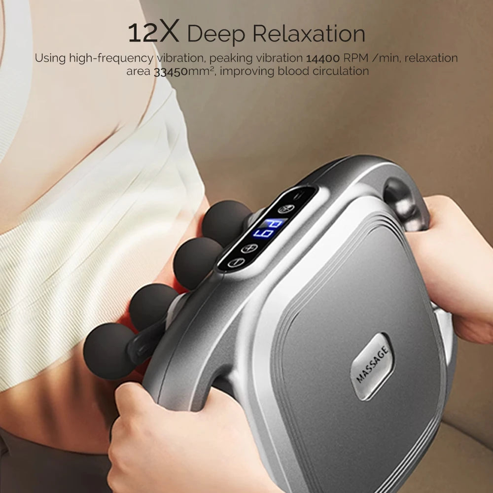12-Head Fascia Gun High-Frequency Vibration Body Massager