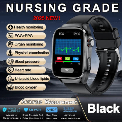 Men ECG+PPG Blood Pressure Blood Oxygen Bluetooth Call Health Smart watchs