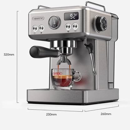 Espresso Machine - Temperature & Cup Volume Adjustable at Will - with Intelligent Display Screen