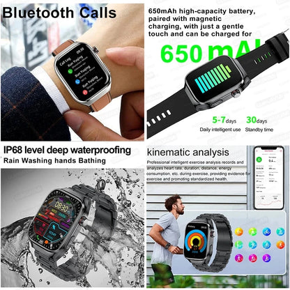 Men ECG+PPG Blood Pressure Blood Oxygen Bluetooth Call Health Smart watchs