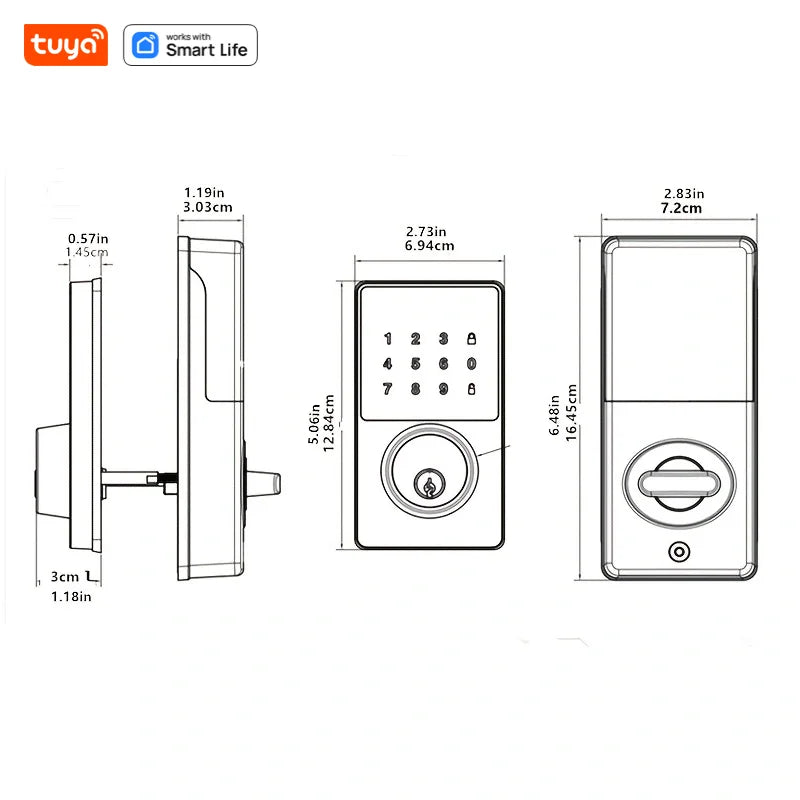 PP Control Waterproof Keyless Entry Door Lock with Touchscreen 