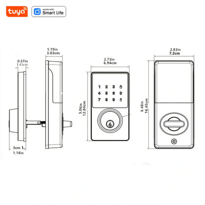 PP Control Waterproof Keyless Entry Door Lock with Touchscreen 