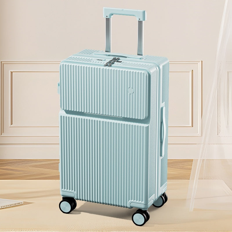 Multifunctional Front Opening Luggage With Cup Holder - Sheiloo
