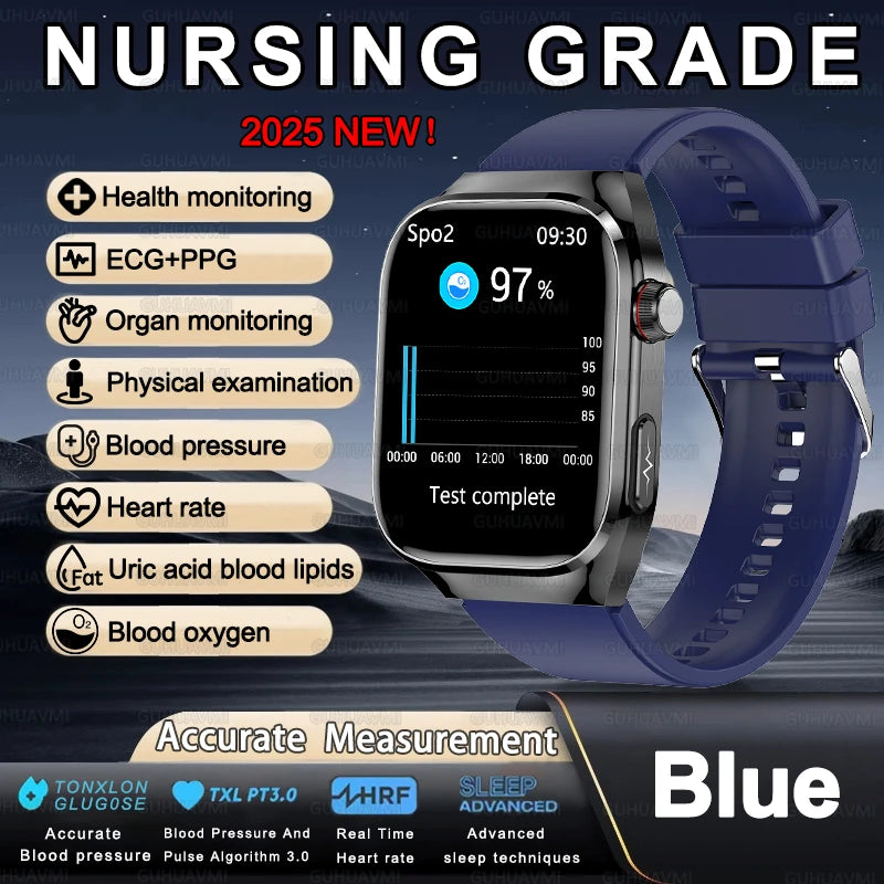 Men ECG+PPG Blood Pressure Blood Oxygen Bluetooth Call Health Smart watchs
