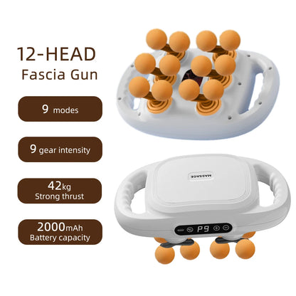 12-Head Fascia Gun High-Frequency Vibration Body Massager