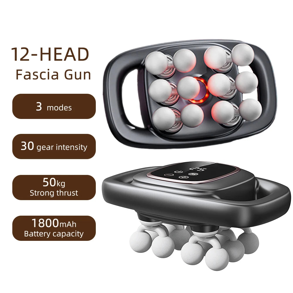 12-Head Fascia Gun High-Frequency Vibration Body Massager