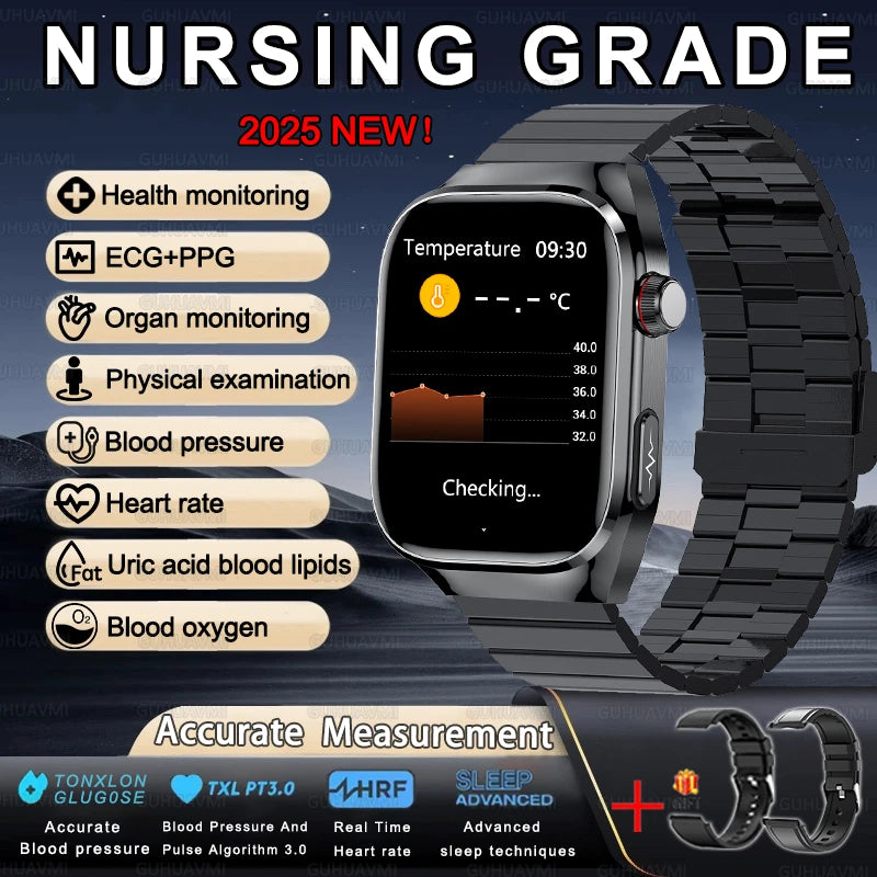 Men ECG+PPG Blood Pressure Blood Oxygen Bluetooth Call Health Smart watchs