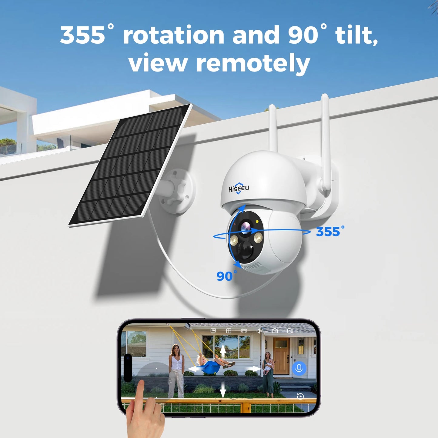 4MP Wifi PTZ Solar IP Camera Security System Kit