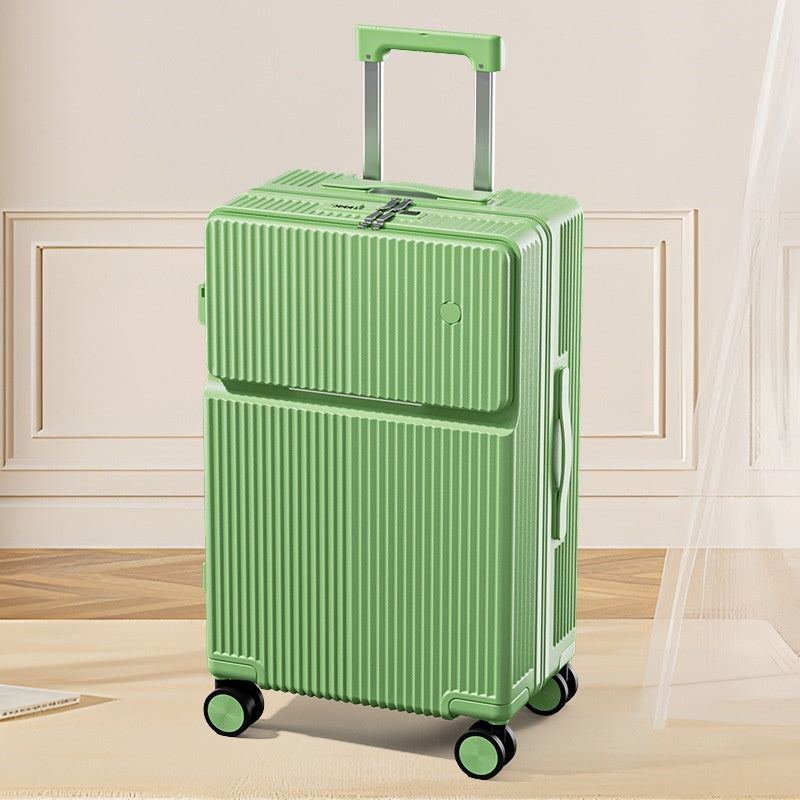 Multifunctional Front Opening Luggage With Cup Holder - Sheiloo