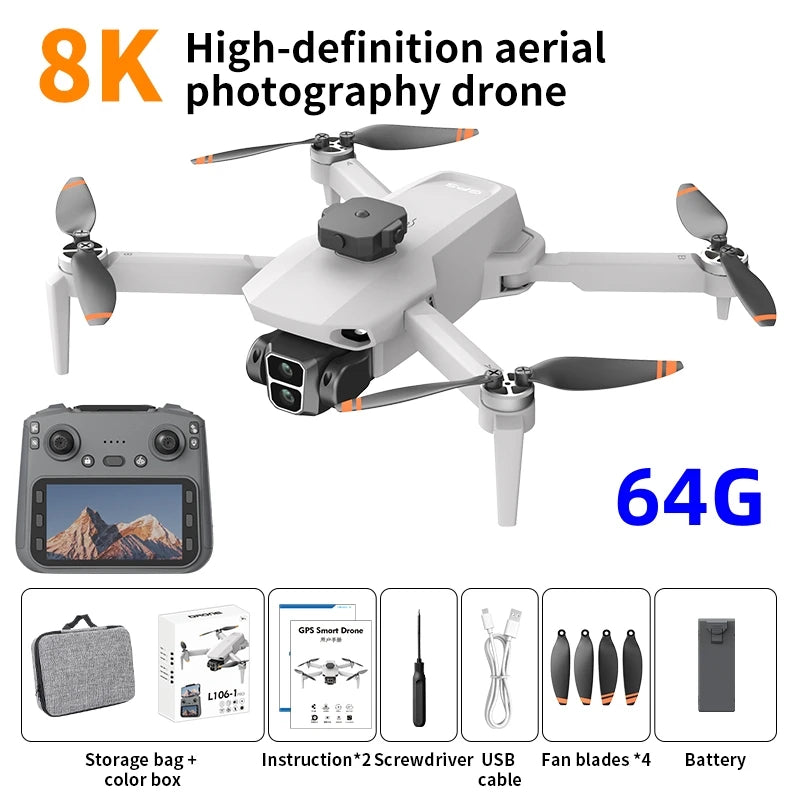 8K Professional HD Dual Camera Screen Control L600-1 PRO GPS Drone