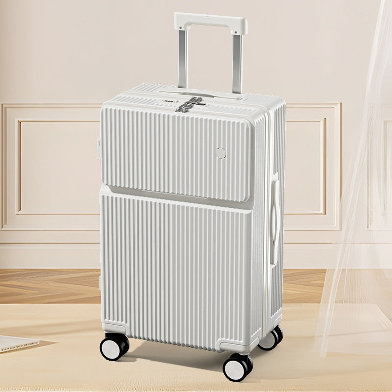 Multifunctional Front Opening Luggage With Cup Holder - Sheiloo