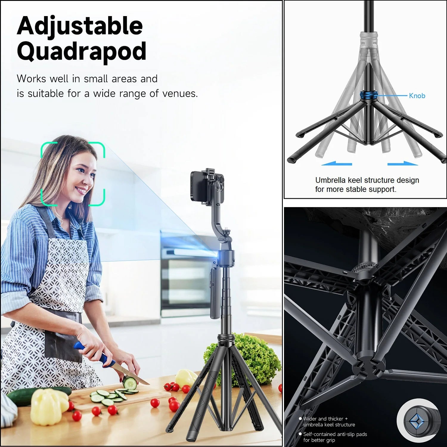 Extendable Auto Face Tracking  360° Rotation Tripod 