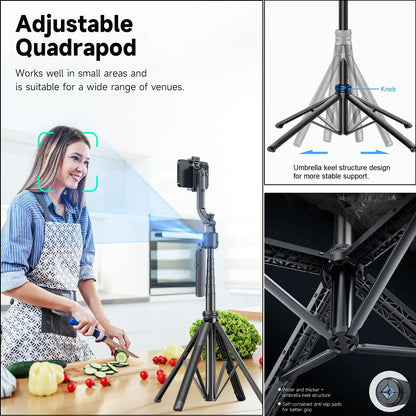 Extendable Auto Face Tracking  360° Rotation Tripod 