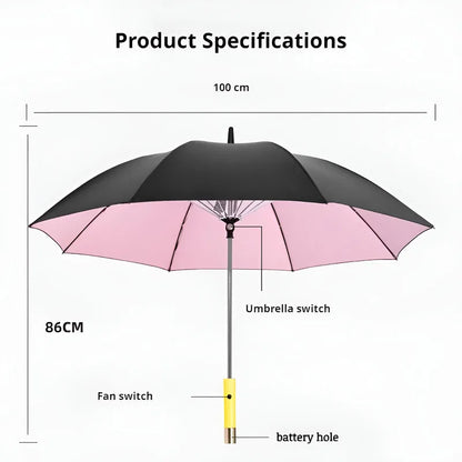 Sunshade UV Protection Cooling Fan Umbrella 