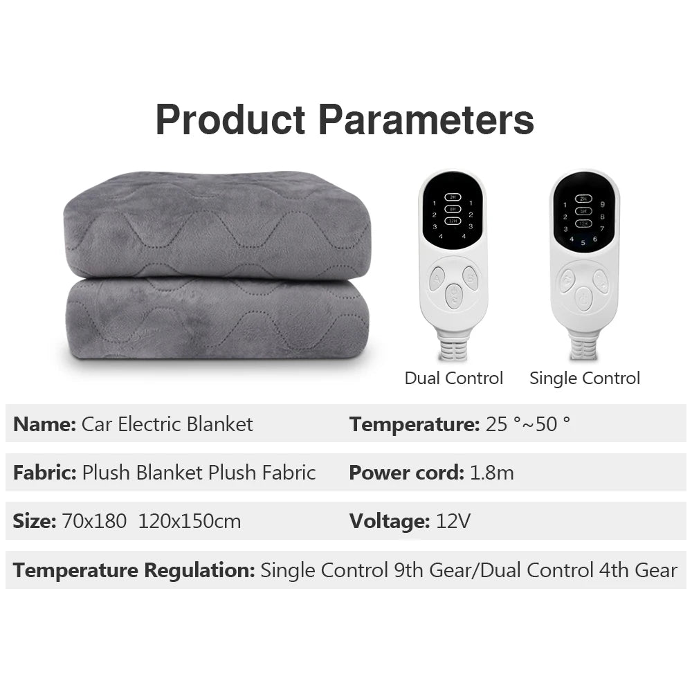 12V Electric Plush Thicker Heater Blanket