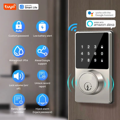 PP Control Waterproof Keyless Entry Door Lock with Touchscreen 
