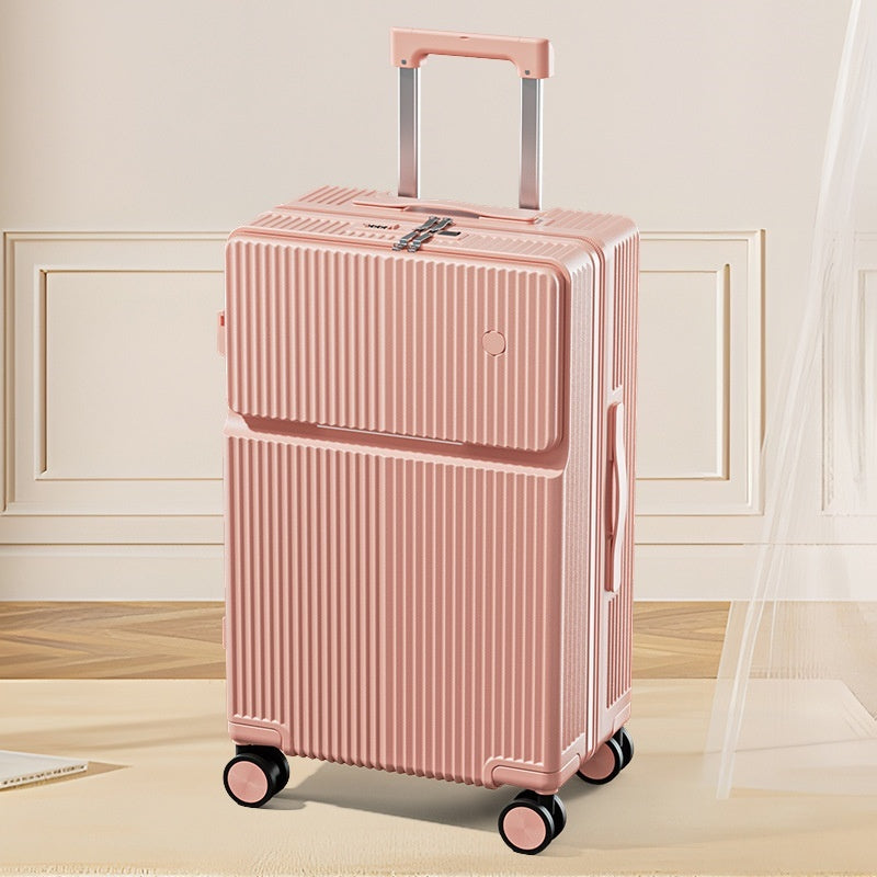 Multifunctional Front Opening Luggage With Cup Holder - Sheiloo