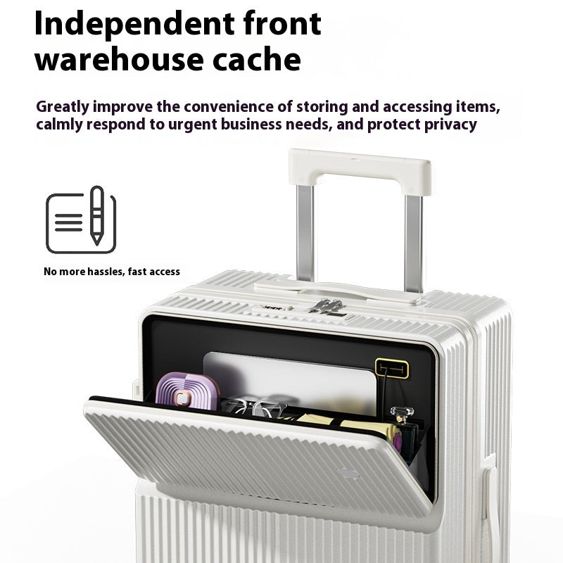 Multifunctional Front Opening Luggage With Cup Holder - Sheiloo
