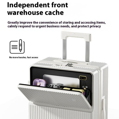 Multifunctional Front Opening Luggage With Cup Holder - Sheiloo