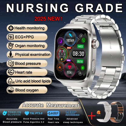 Men ECG+PPG Blood Pressure Blood Oxygen Bluetooth Call Health Smart watchs