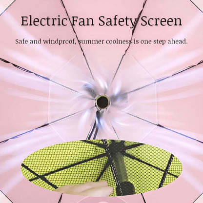 Sunshade UV Protection Cooling Fan Umbrella 