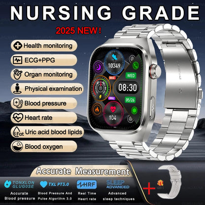 Men ECG+PPG Blood Pressure Blood Oxygen Bluetooth Call Health Smart watchs