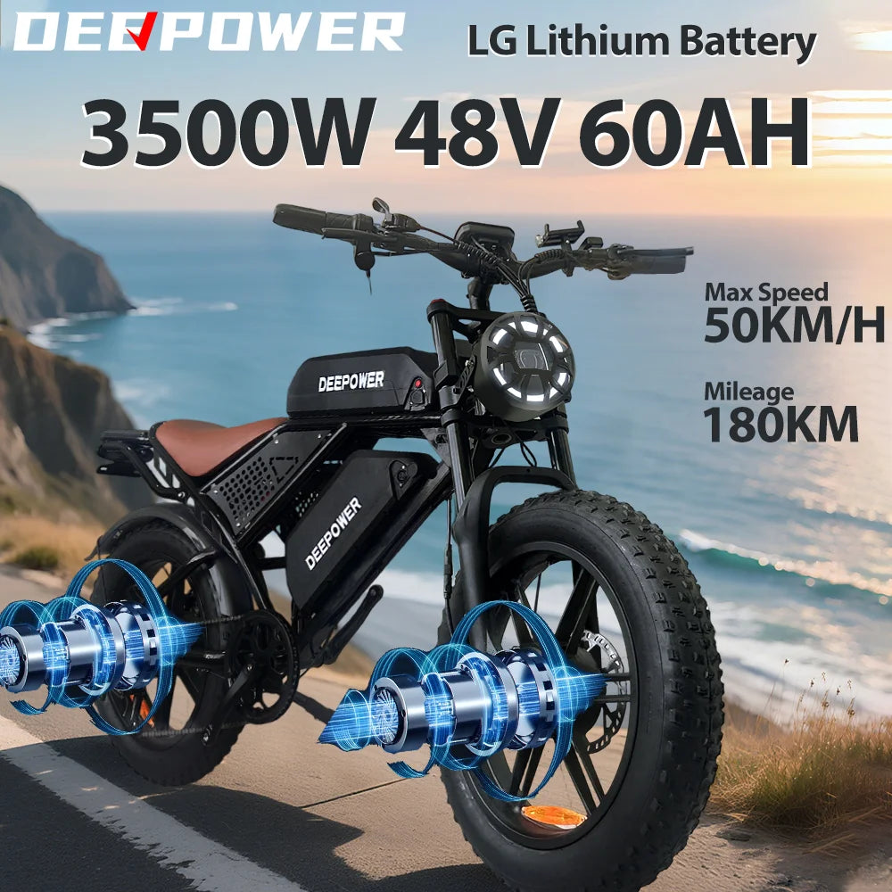 Electric Bicycle 2000W+1500W Dual Motor Electric Bike
